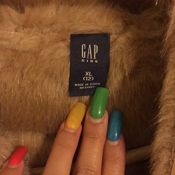 Brown fur coat/kids size 12(XL) - Picture 2 of 7